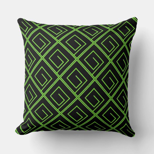 Coussin Vert Geo Noir (Recto)