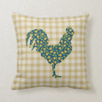 Vert jaune bleu de motif de guingan de coq de