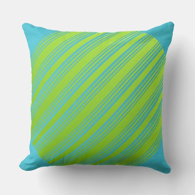 Coussin Vert Lime Et Turquoise (Recto)