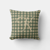 Coussin Vert Marron Tampon Buffalo Plaid Rustique Campagna (Recto)