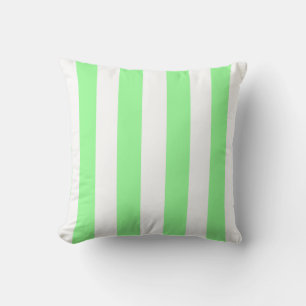 Coussin Vert Menthe et Blanc Motif Rayure Extra Large