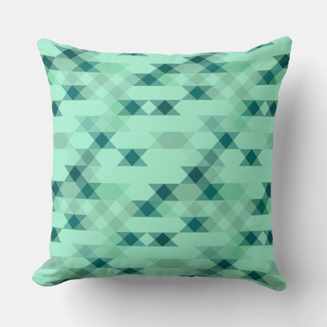 Coussin vert menthe géométrique (Recto)