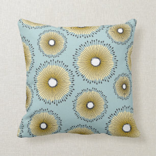 Coussin Vert moderne de patine de motif de fleur de