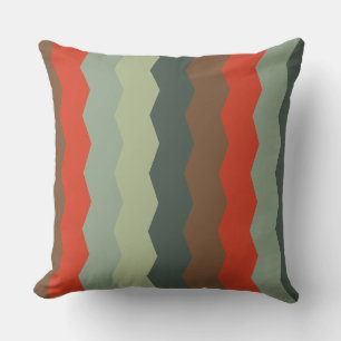 Coussin Vert moderne du milieu du siècle et orange