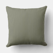 Coussin Vert olive rayure à ticks (Verso)
