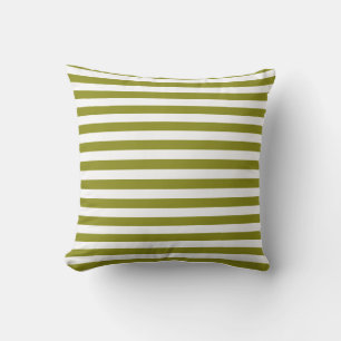 Coussin Vert Olivier Moderne Et Blanc Gratté