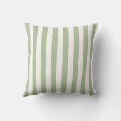 Coussin Vert rayé vert sauge et blanc (Verso)