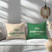 Coussin Vert rétro moderne minimaliste