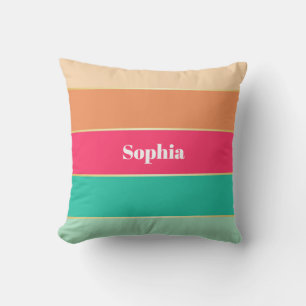 Coussin Vert rose or personnalisé Couleur Été Blocage Band