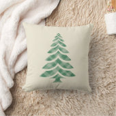 Coussin Vert rustique à carreaux arbre de Noël en pin  (Couverture)