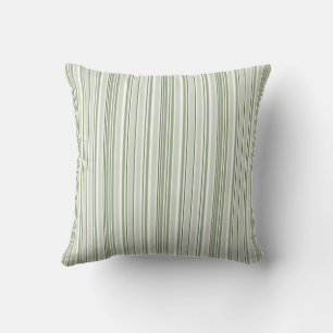 Coussin Vert sauge (clair, moyen, foncé) et rayures blanch