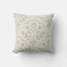 Vert sauge doux et floral folklorique motif à coqu