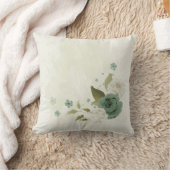 Coussin vert sauge et fleur blanche (Couverture)