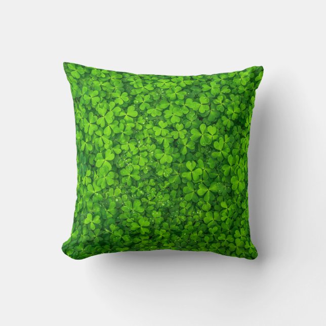 Coussin vert shamrock, Saint Patrick's Day, (Recto)