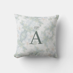 Coussin Vert Succulent Feuille d'eau Aquarelle Botanique