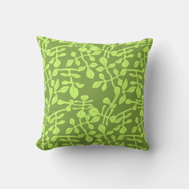Coussin Vert sur vert conception feuille verte Jeu d'oreil (Recto)