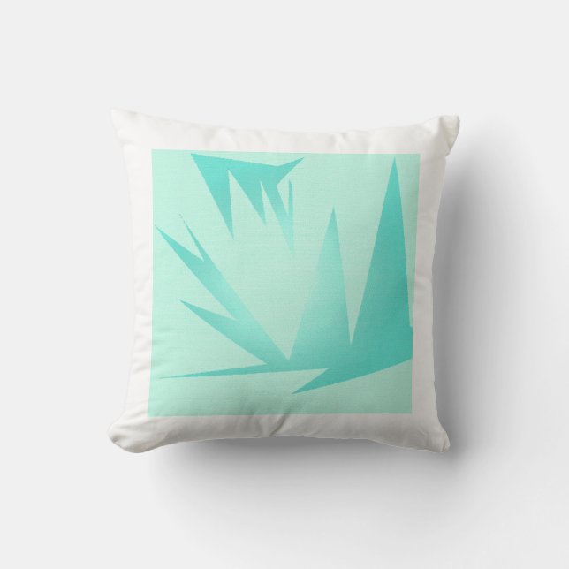 Coussin Vert turquoise Bleu Abstrait Art (Recto)