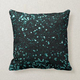Coussin Vert turquoise de Cali de paillette minimale de