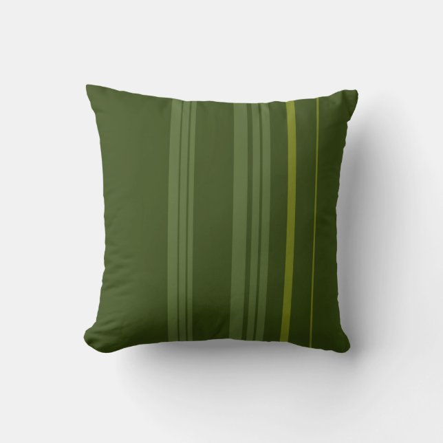 Coussin Vert Vintage rayures Art Design Abstrait (Recto)