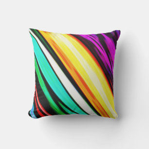 Coussin Vert Violet Et Jaune Abstrait 609