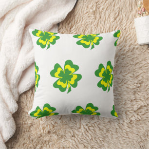 Coussin Verte jaune quatre feuilles Clover minimal