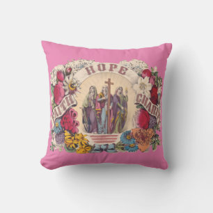Coussin Vertus théologales de Foi, Espérance et Charité