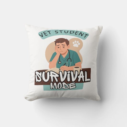 Coussin Vet Student Survival Mode – Vet Student Design (Recto)
