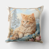 Coussin Vêtements bleu Kitten orange (Recto)