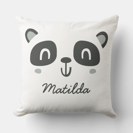 Coussin Vêtements d'anniversaire de panda de caractère mig (Recto)