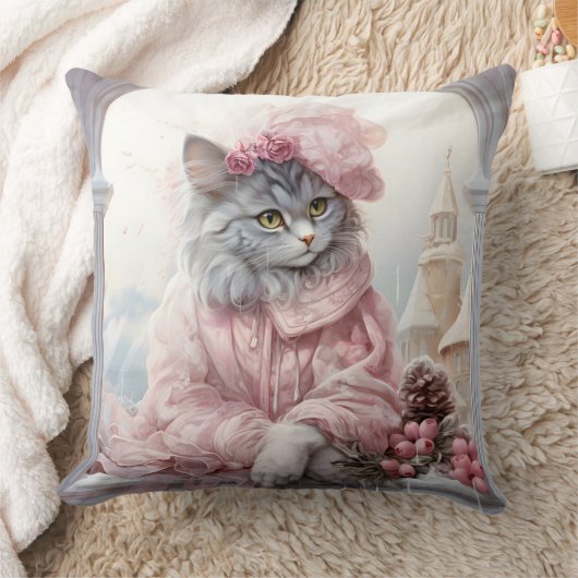 Coussin Vêtements Gris Kitten Rose Frilly (Couverture)