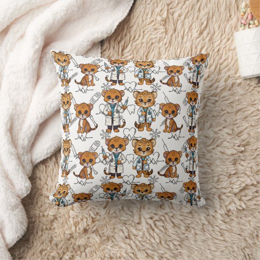 Coussin Vétérinaires Cheetah en uniforme imprimé (Couverture)