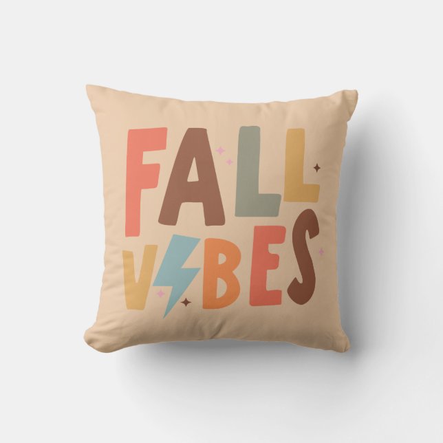 Coussin Vibes d'automne colorées (Recto)
