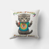 Coussin Vibes de chaton bohème hippie paisible (Verso)