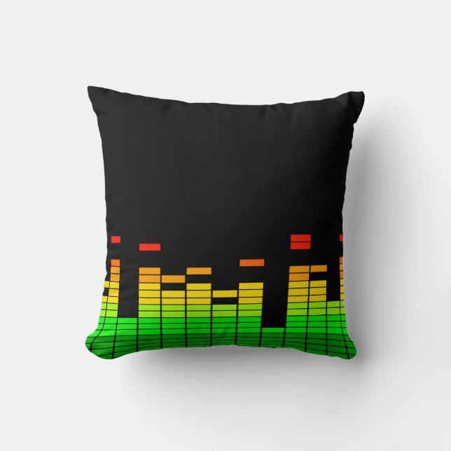 Coussin Vibes de l'égaliseur du Beat of DJ Music Black (Recto)