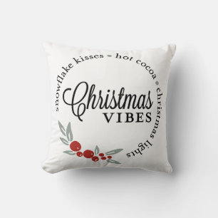 Coussin Vibes de Noël Wreath