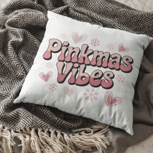 Coussin Vibes de Pinkmas Noël Rose Fille Féminin