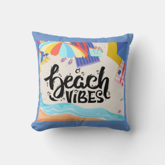 Coussin Vibes de plage Jetez l'oreiller par Sommer Hamilto