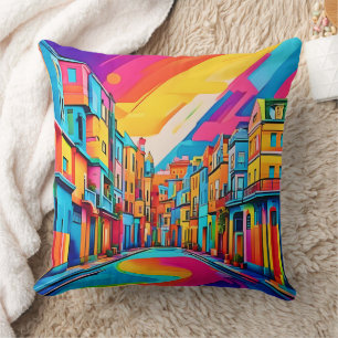 Coussin Vibes de rue colorées