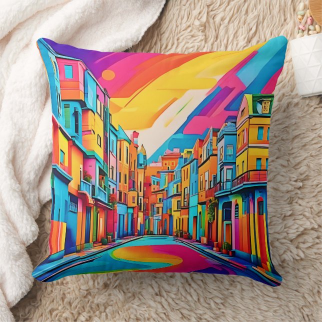 Coussin Vibes de rue colorées (Couverture)