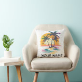 Coussin Vibes de soleil tropicales - Palmiers et conceptio (Chaise)