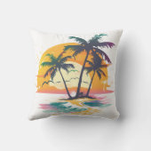 Coussin Vibes de soleil tropicales - Palmiers et conceptio (Verso)