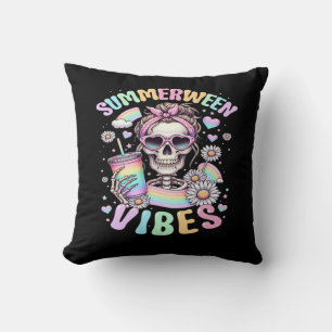 Coussin Vibes de Summerween Douce Fille Squelette Été Hall