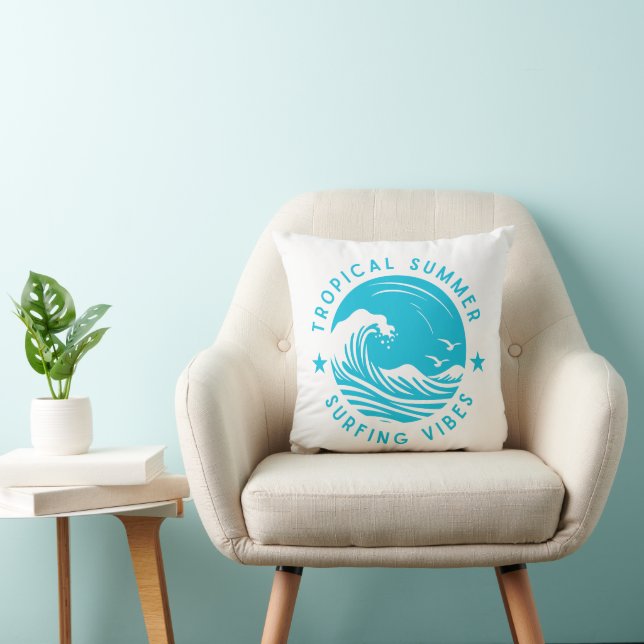 Coussin Vibes de surf d'été tropicales (Chaise)