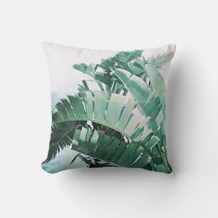 Coussin Vibes d'été Banana Feuilles vert pâle