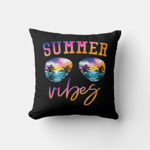 Coussin Vibes D'Été Lunettes De Soleil Avec Palm Tree Funn