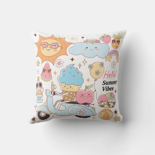 Coussin Vibes d'été Pastel (Verso)