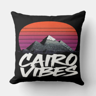Coussin Vibes du Caire Vintage Style de rue égyptien & V