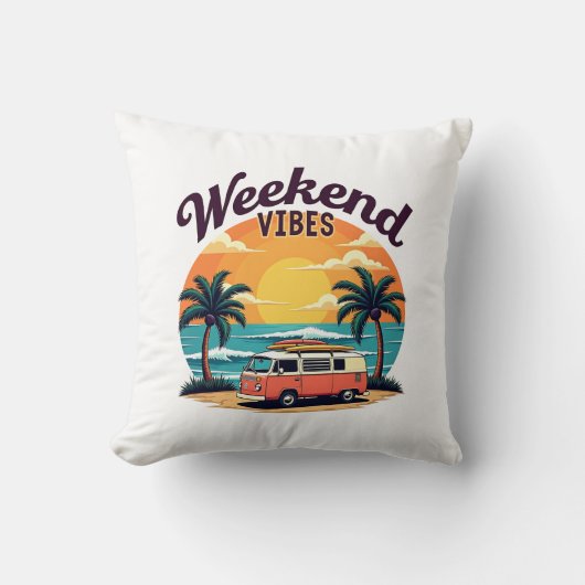 Coussin Vibes du week-end (Recto)