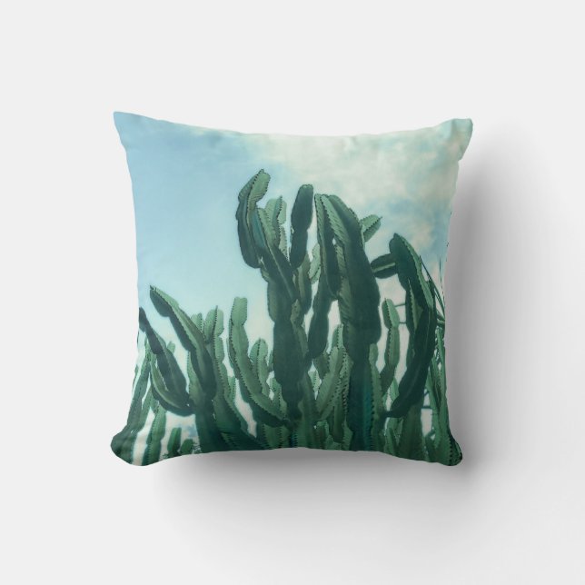 Coussin Vibes été Palm Tree Cactus vert pâle (Recto)