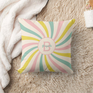 Coussin 'Vibes Lollypop', monogramme rétro